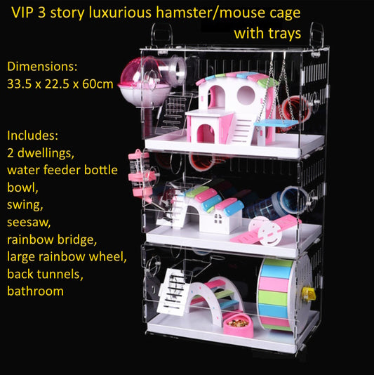 Mouse Cage VIP Series 3 Level with Tray TTL1