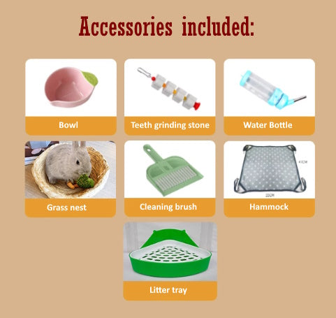 DIY Cage for Guinea Pig Complete Setup 2 Level with Tray 1.5cm Metal Mesh Black
