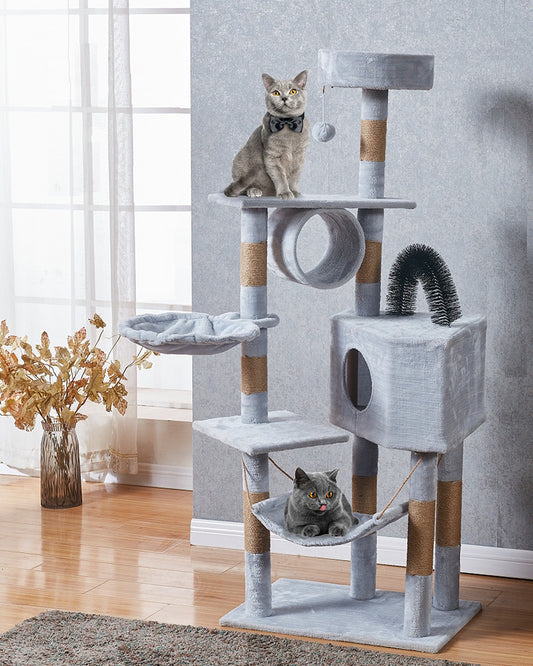Cat Tree Tower with Scratching Post and Hammock
