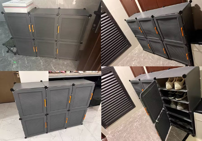 DIY Shoe Rack Shelf Organiser 3 by 6 Grey 3D