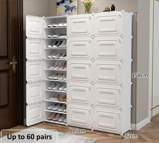 DIY Shoe Rack Shelf Organiser 3 by 10 White 3D New!