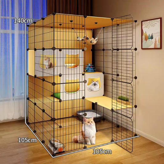 DIY Cage Large 4 Level Yellow White
