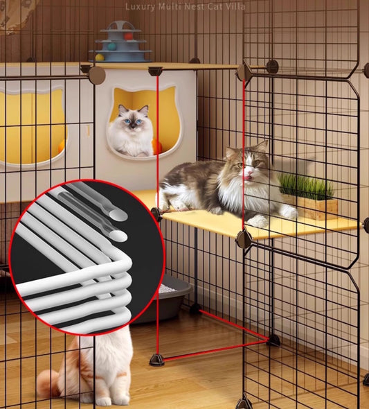 DIY Cage Large 4 Level Yellow White