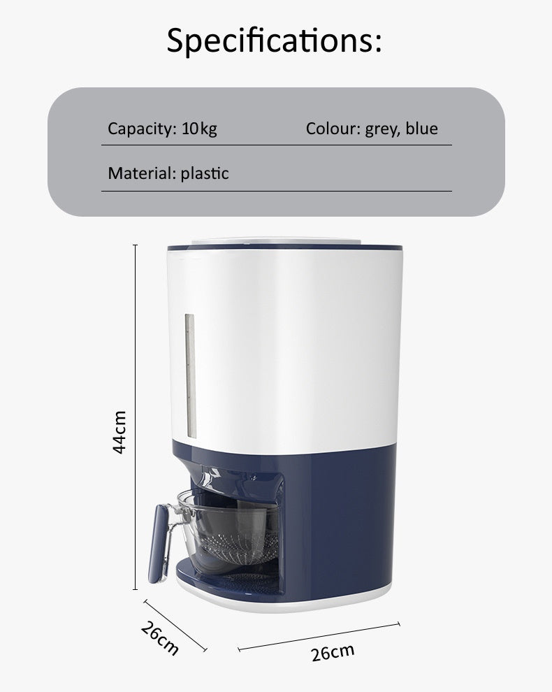 Airtight Rice or Dry Food Storage Dispenser