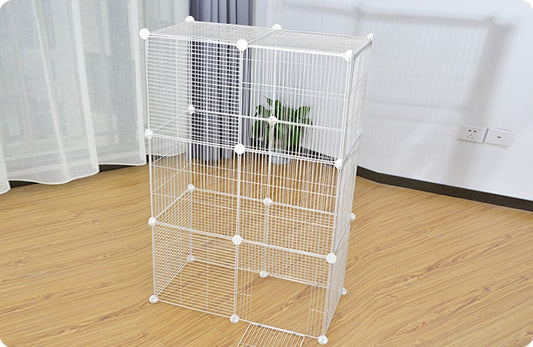 DIY Cage Playpen Fence Small Animal Cage System for Indoor Outdoor (Metal 1.5cm)