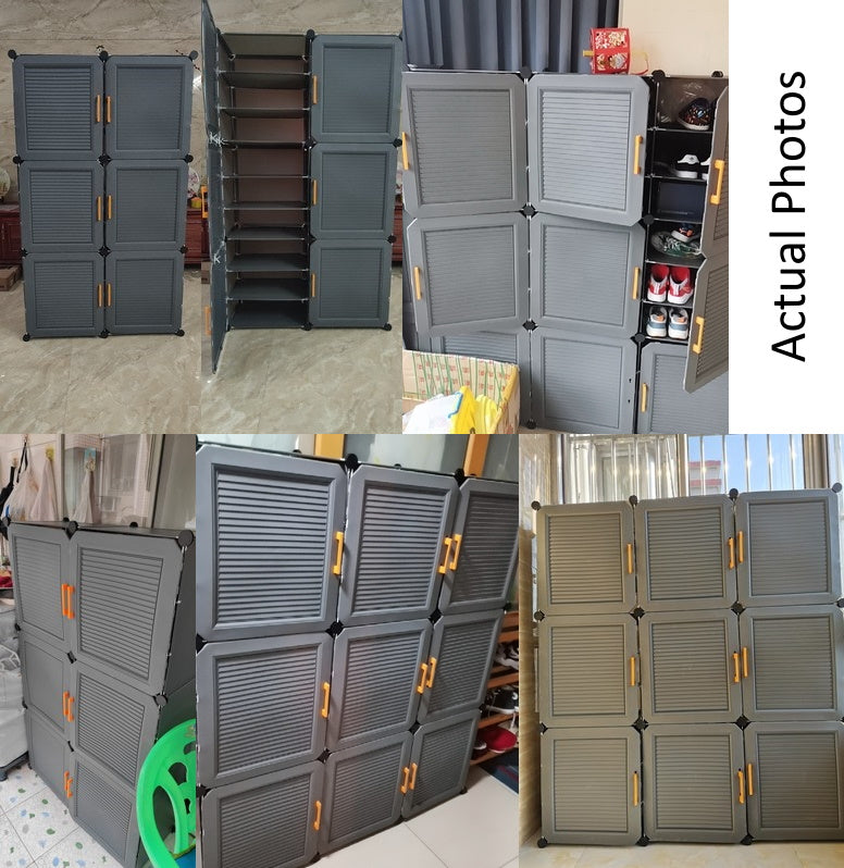 DIY Shoe Rack Shelf Organiser 2 by 9 Grey 3D