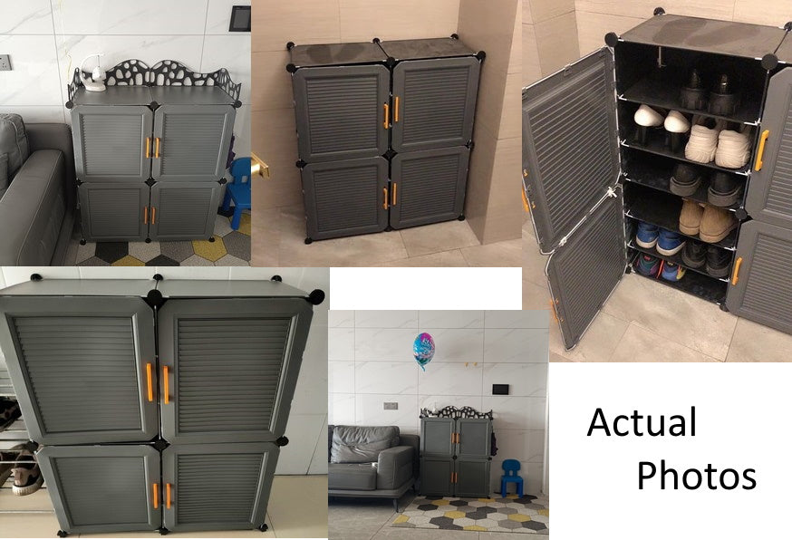 DIY Shoe Rack Shelf Organiser 2 by 6 Grey 3D