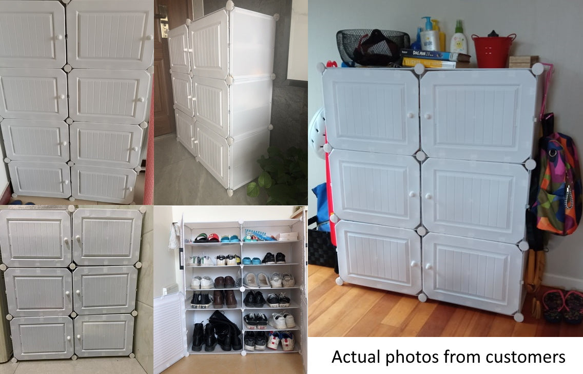 DIY Shoe Rack Shelf Organiser 2 by 10 White 3D