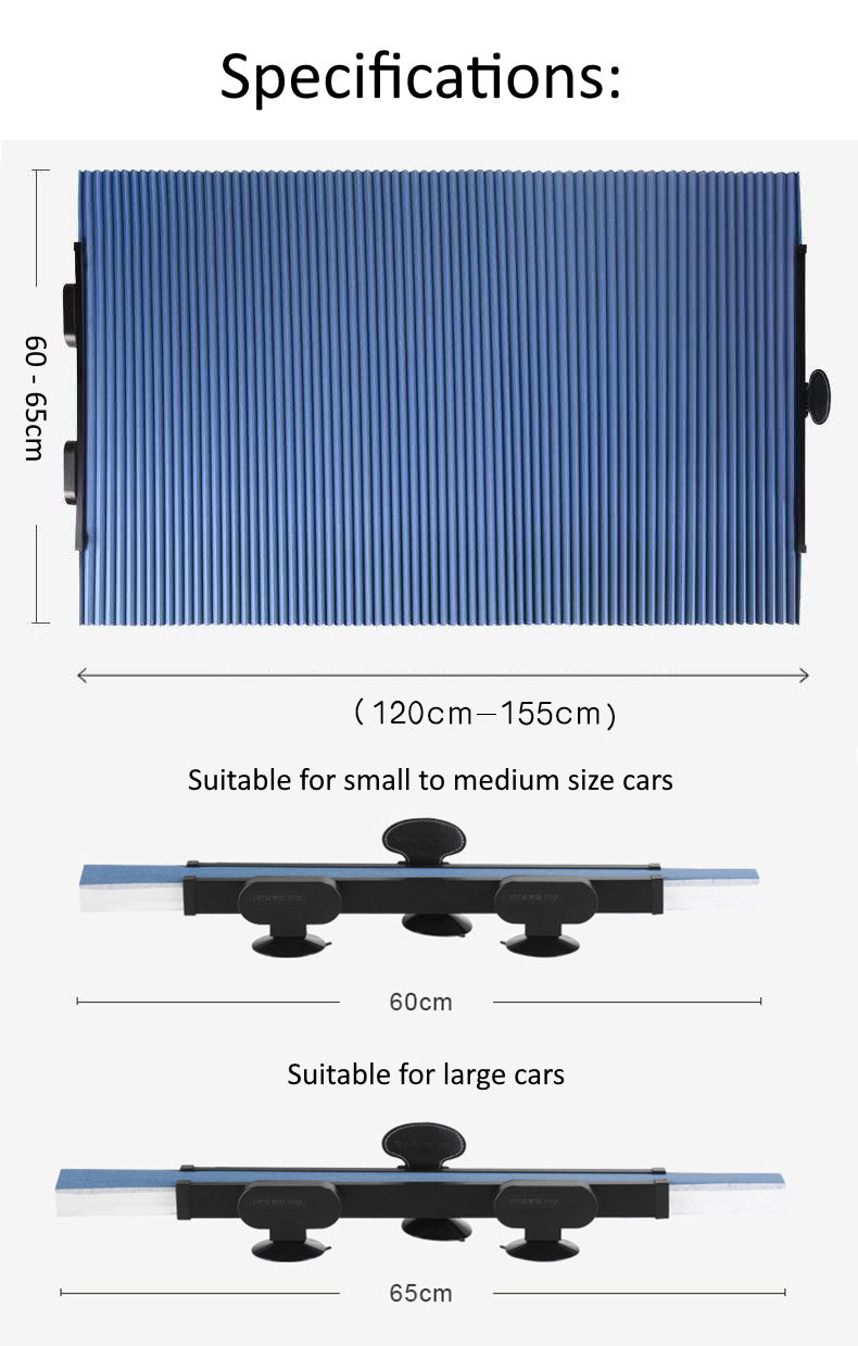 Car Windscreen Retractable Sunshade Double Layer Honeycomb Design