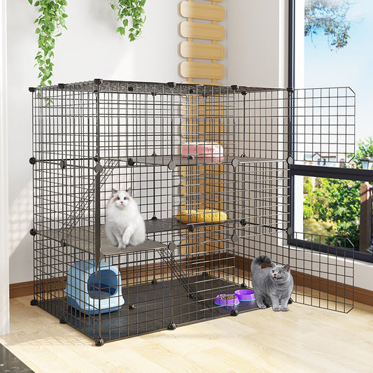 DIY Cage Large 3 Level Solid Resin Flooring Black