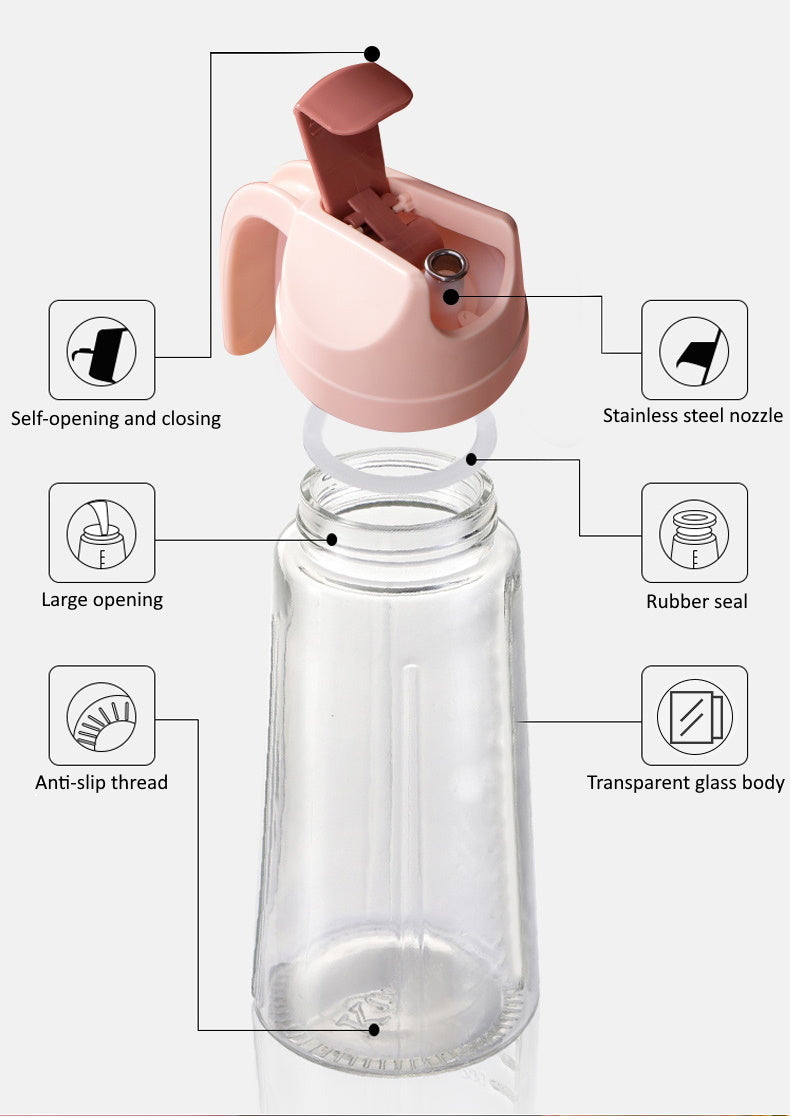 Oil Bottle Dispenser 600ml Auto Flip Self Opening