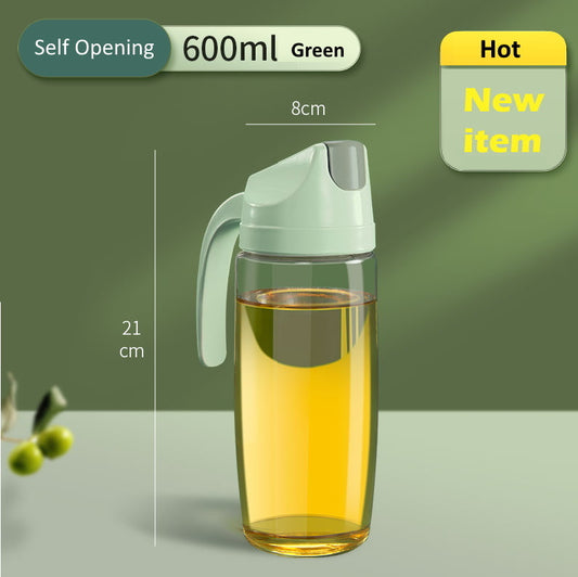 Oil Bottle Dispenser 600ml Auto Flip Self Opening