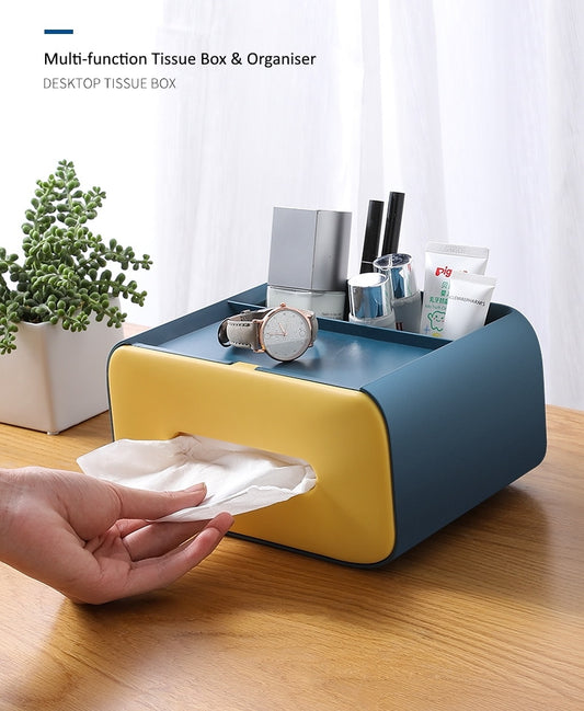 Tissue Box Desktop Organiser Multi Function