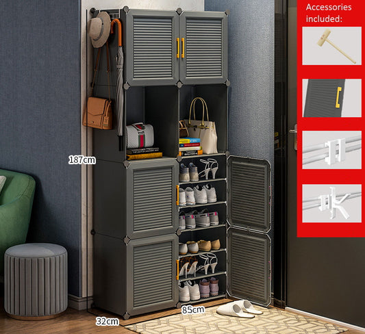 DIY Shoe Rack Shelf Organiser 2 by 9 Grey 3D