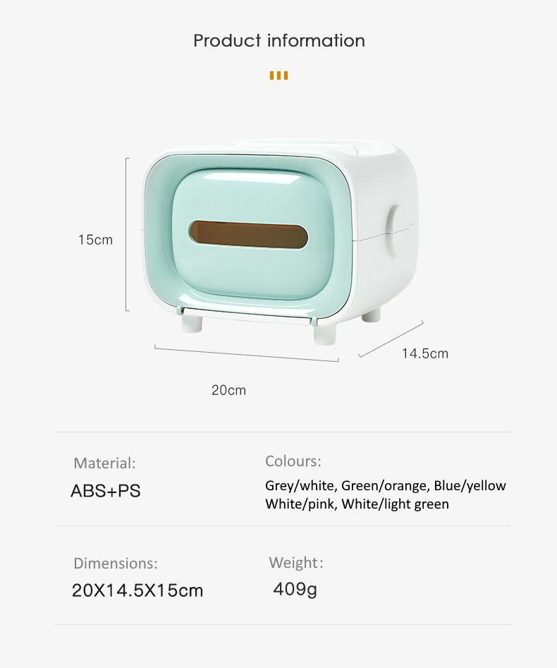 Tissue Box Desktop Organiser Retro TV Style