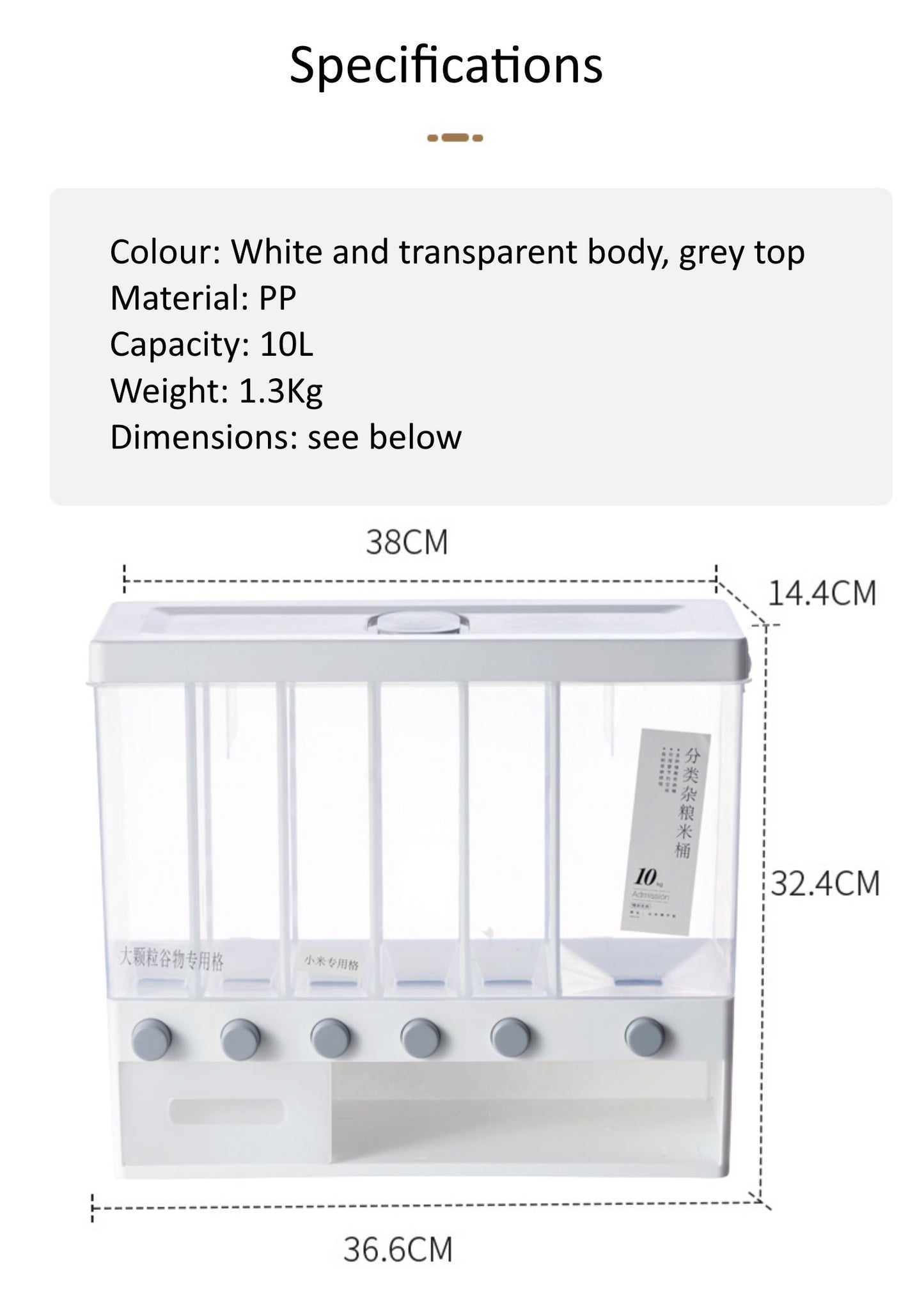 Airtight Dry Food Storage Container & Dispenser