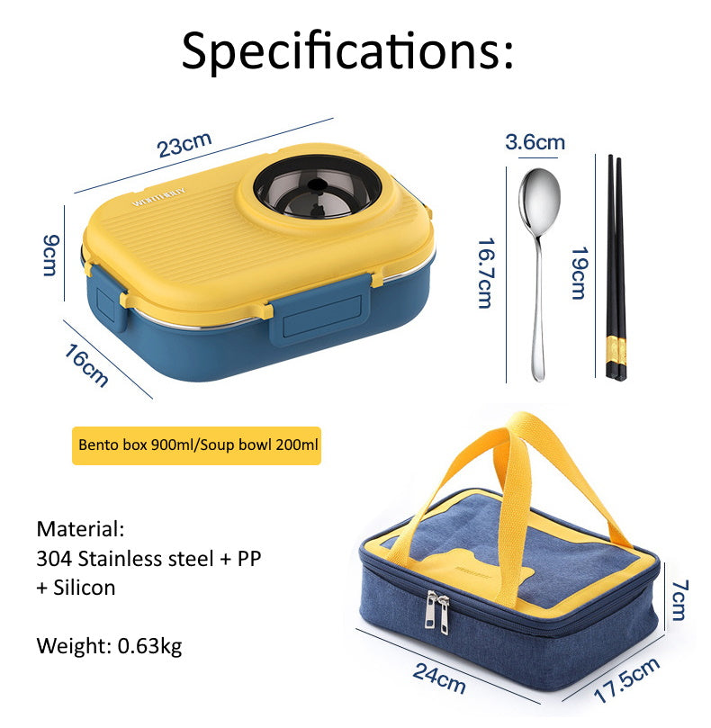 Bento Lunch Box Multi-compartment 304 Stainless Steel