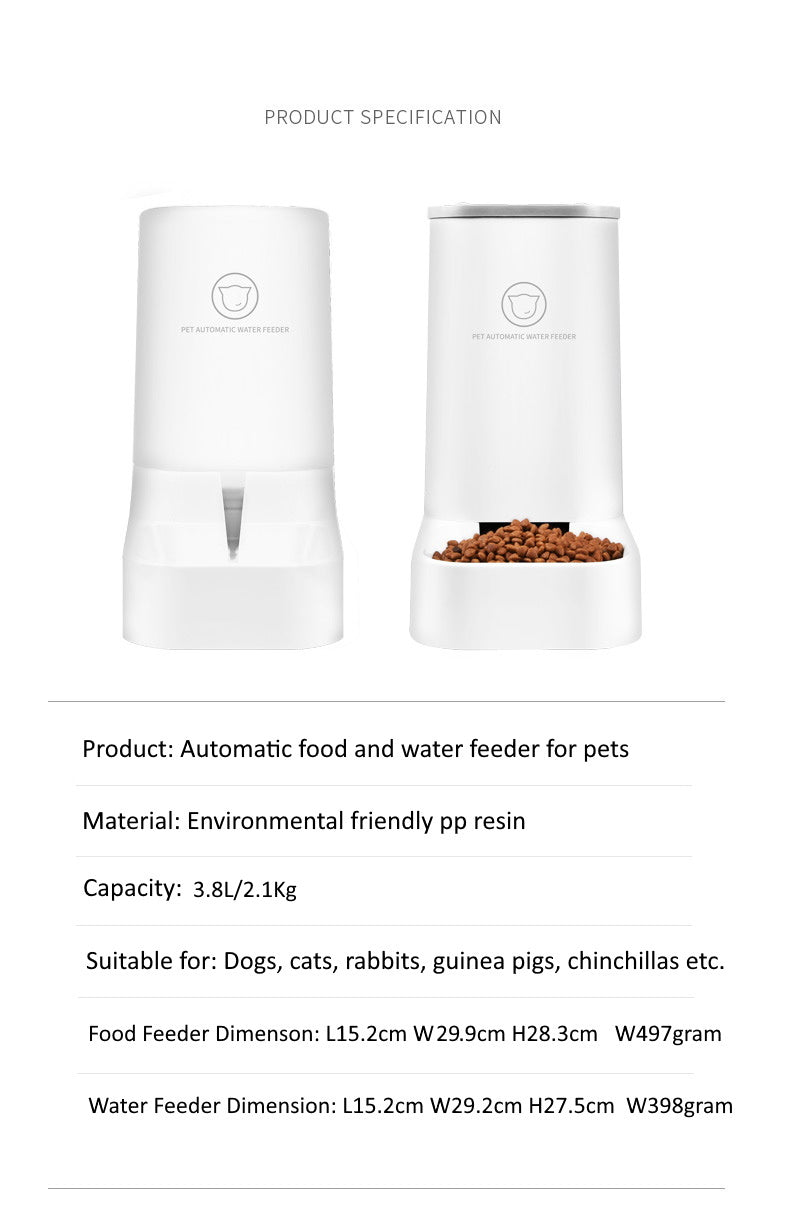 Automatic Food and Water Feeder Set for Pets