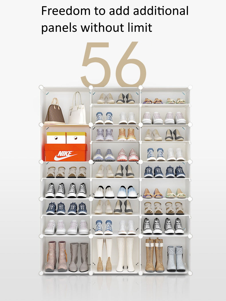 DIY Shoe Rack Shelf Organiser 3 by 6 Grey 3D