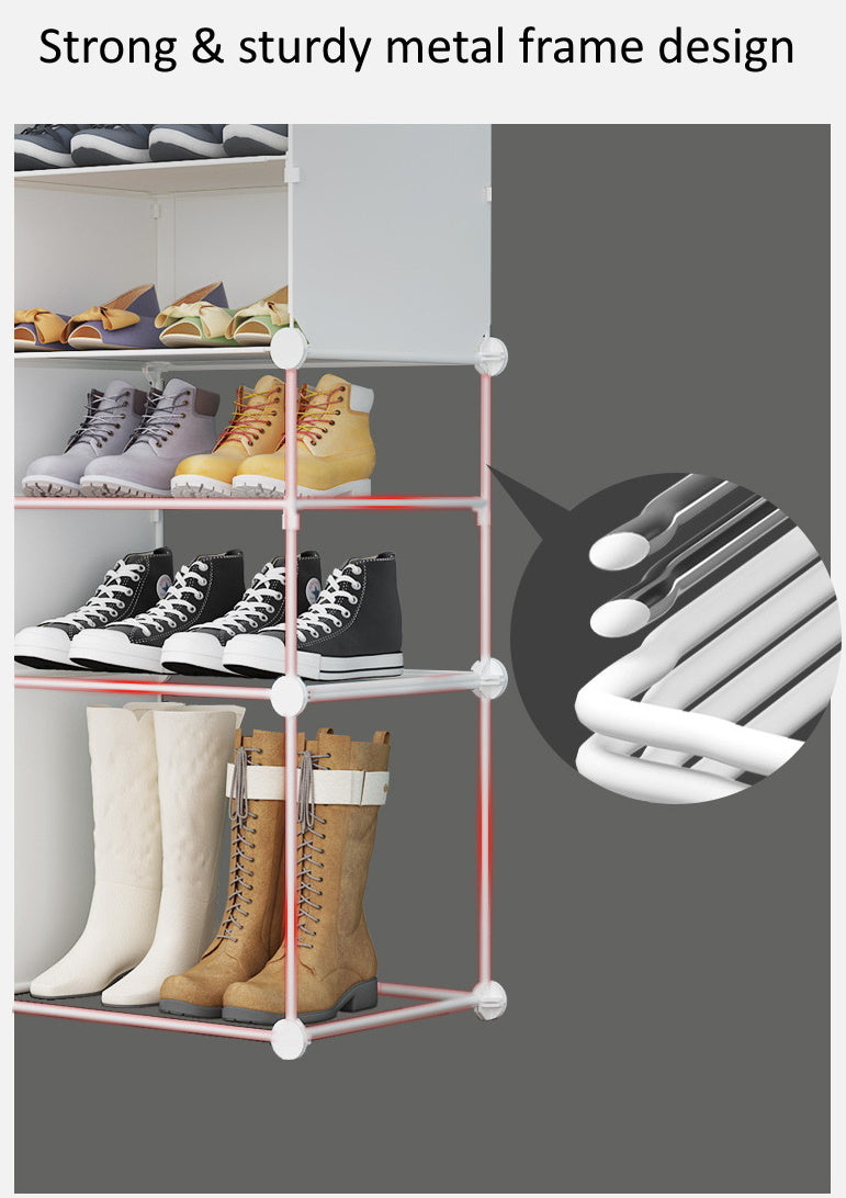 DIY Shoe Rack Shelf Organiser 3 by 6 Grey 3D