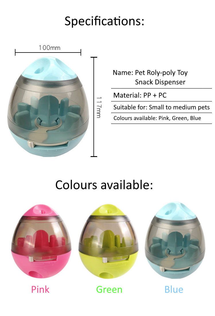 Pet Roly-poly Snack Dispenser Wobbly Toy