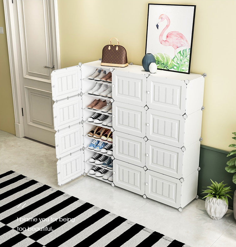 DIY Shoe Rack Shelf Organiser 3 by 10 White 3D