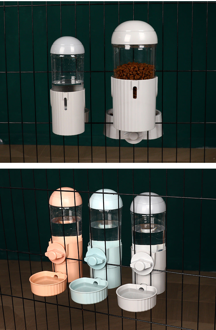 Automatic Pet Food and Water Feeder Cage Mounted
