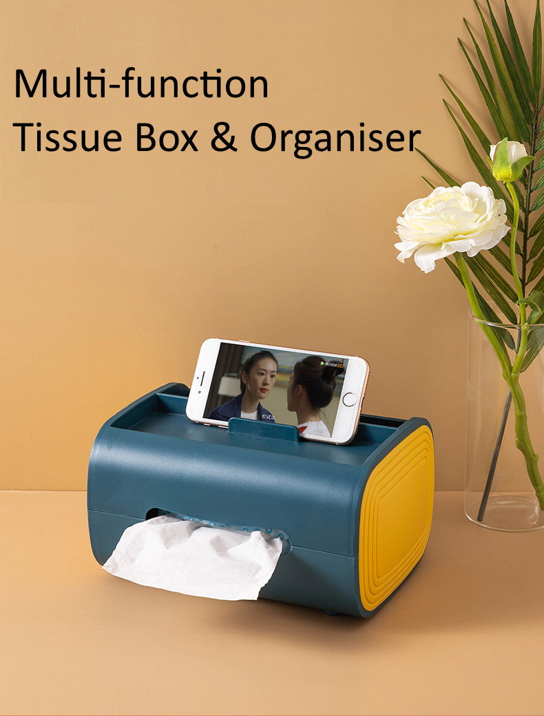 Tissue Box Desktop Organiser – Metal and Resin