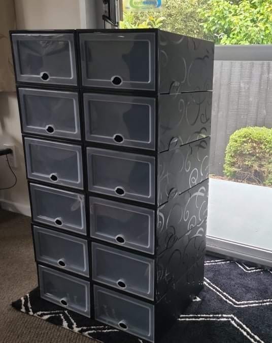Stackable Medium Size Shoe Storage Box/Organiser 12 pcs Set