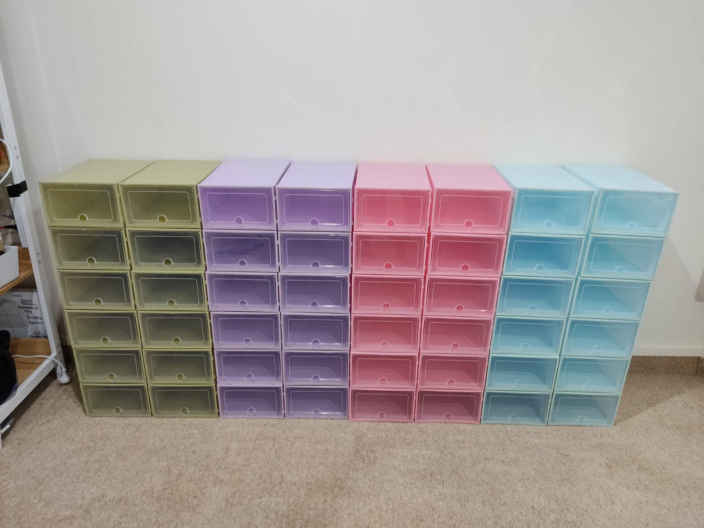 Stackable Medium Size Shoe Storage Box/Organiser Individual Box Multi-colour
