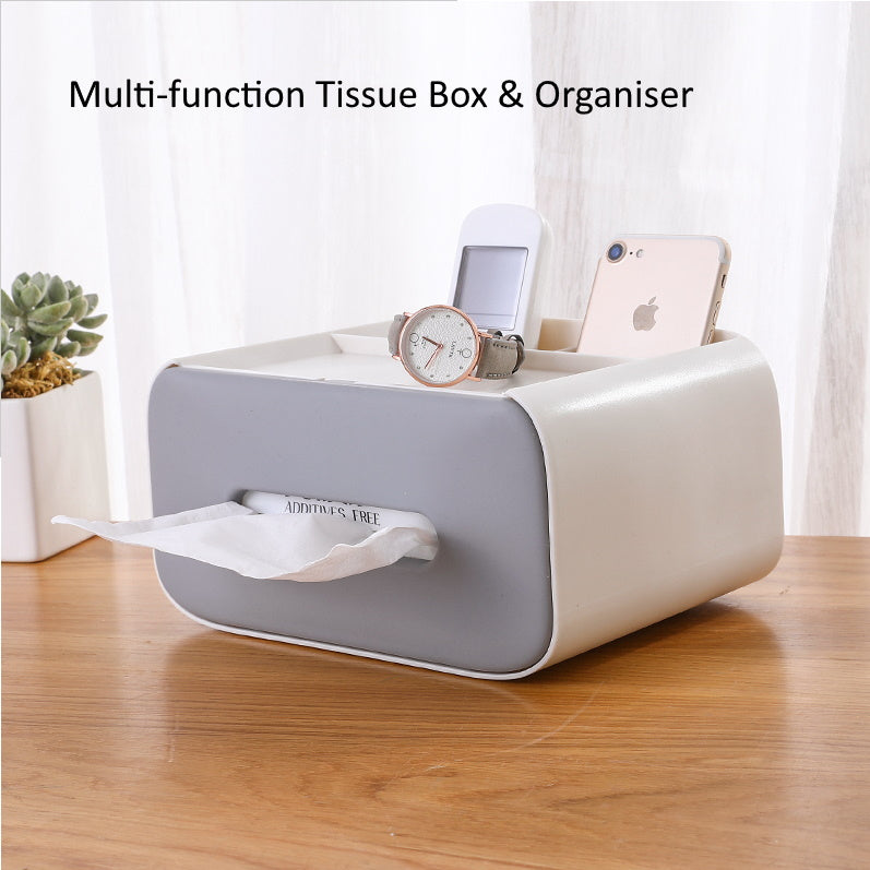 Tissue Box Desktop Organiser Multi Function