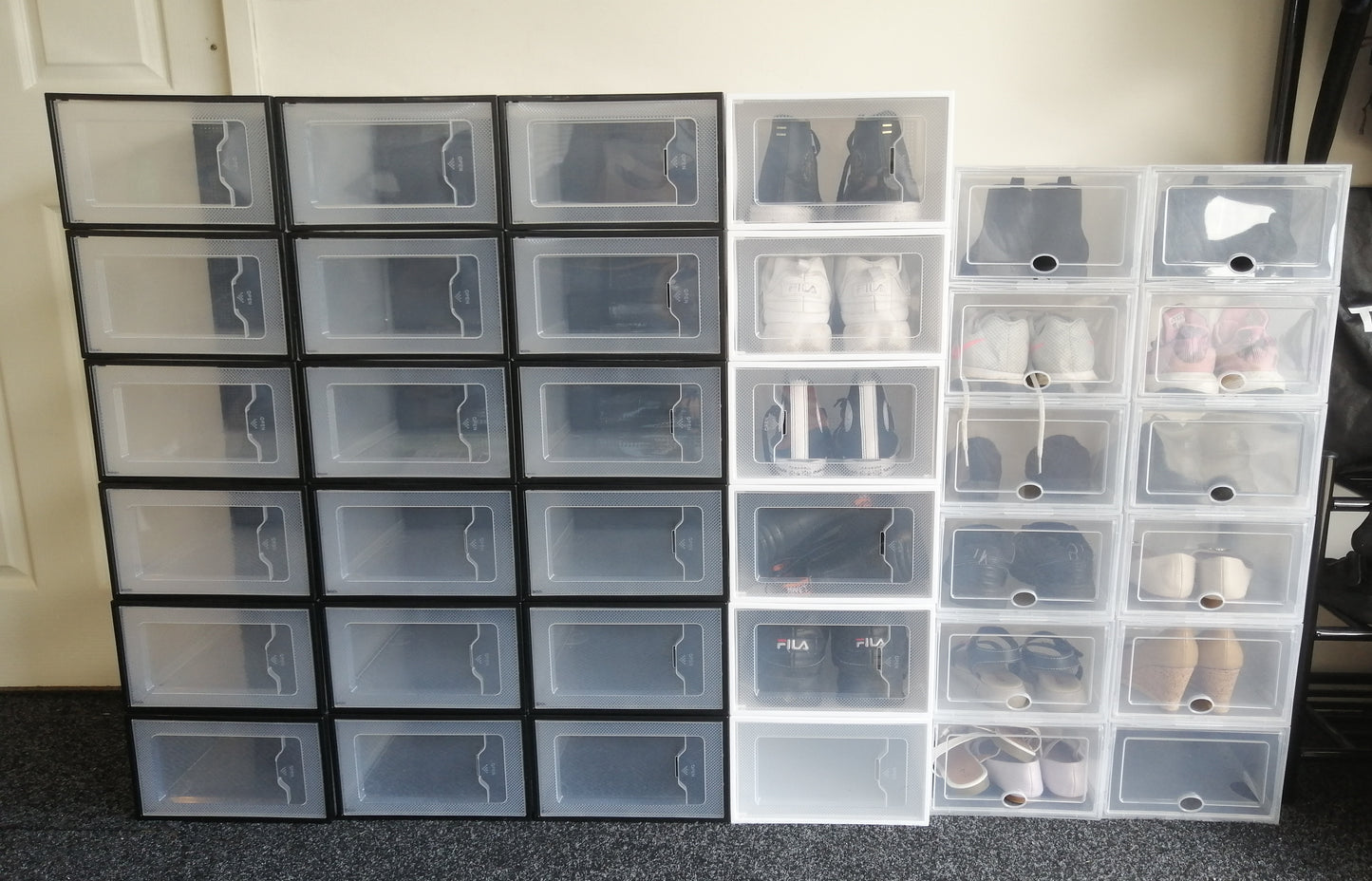 Stackable Large Size Shoe Storage Box/Organiser 6pc Set