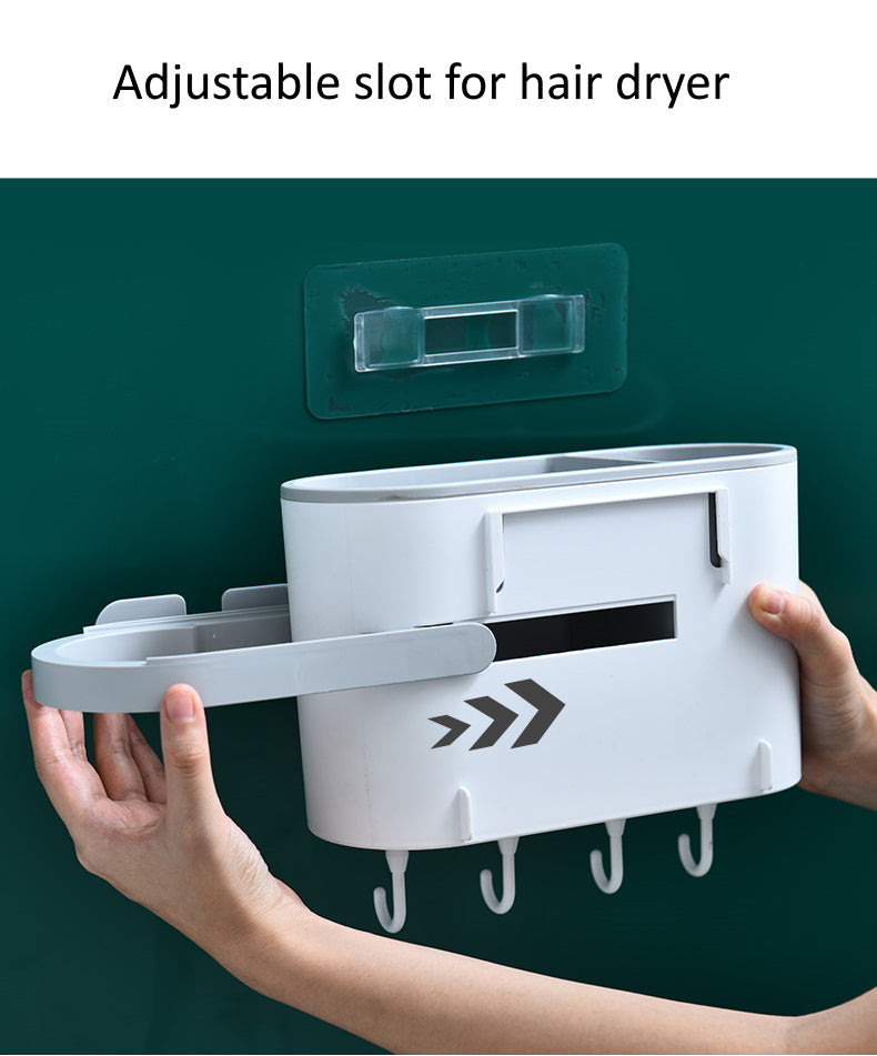 Wall Mounted Bathroom Organiser Hair Dryer Holder