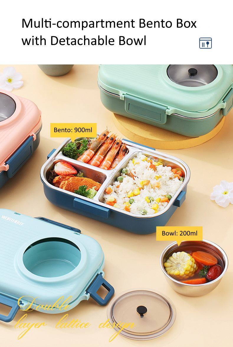 Bento Lunch Box Multi-compartment 304 Stainless Steel
