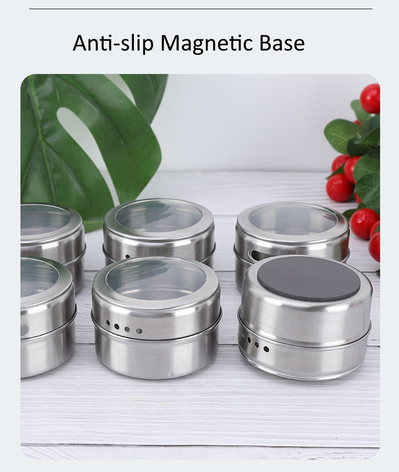 Magnetic Spice Tins Jars 12 pcs Set (no plate)