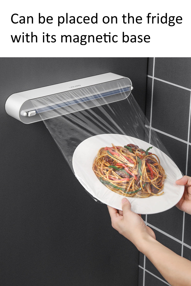 Magnetic Adjustable Kitchen Cling Wrap Cutter Dispenser