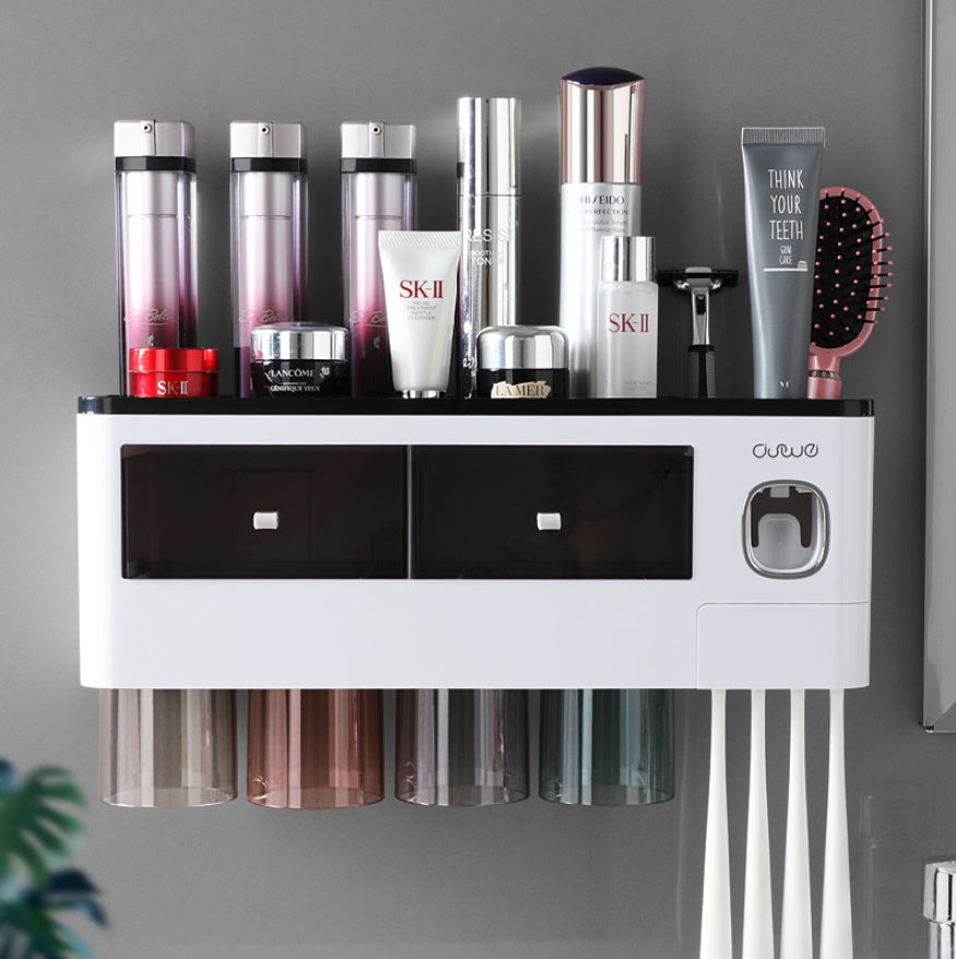 Toothbrush Holder Organiser & Toothpaste Dispenser 4 Cup Model