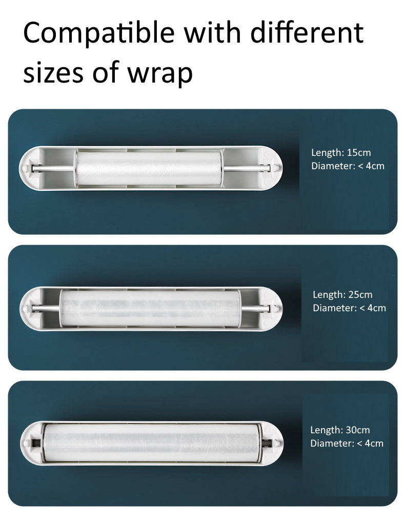 Magnetic Adjustable Kitchen Cling Wrap Cutter Dispenser