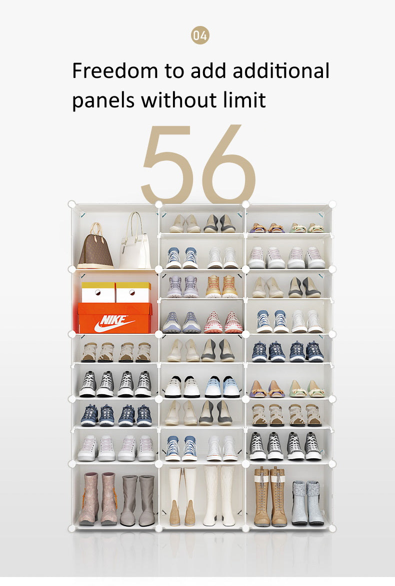 DIY Shoe Rack Shelf Organiser 2 by 10 White 3D