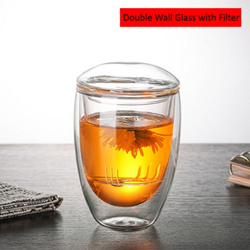 Double Wall Glass with Tea Filter