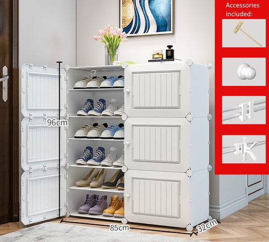 DIY Shoe Rack Shelf Organiser 2 by 6 White 3D