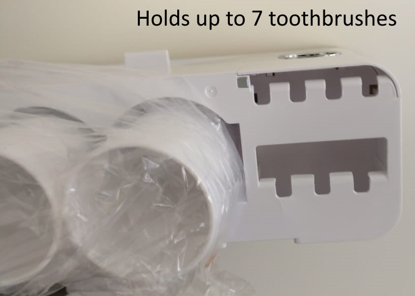 Toothbrush Holder Organiser & Toothpaste Dispenser 4 Cup Model