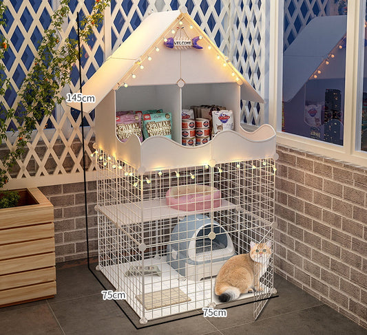 DIY Cage for Cat or Rabbit with Storage White or Pink