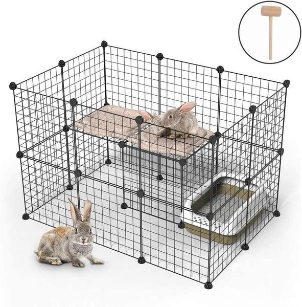 DIY Cage Playpen Fence Small Animal Cage System for Indoor Outdoor (Solid Resin)